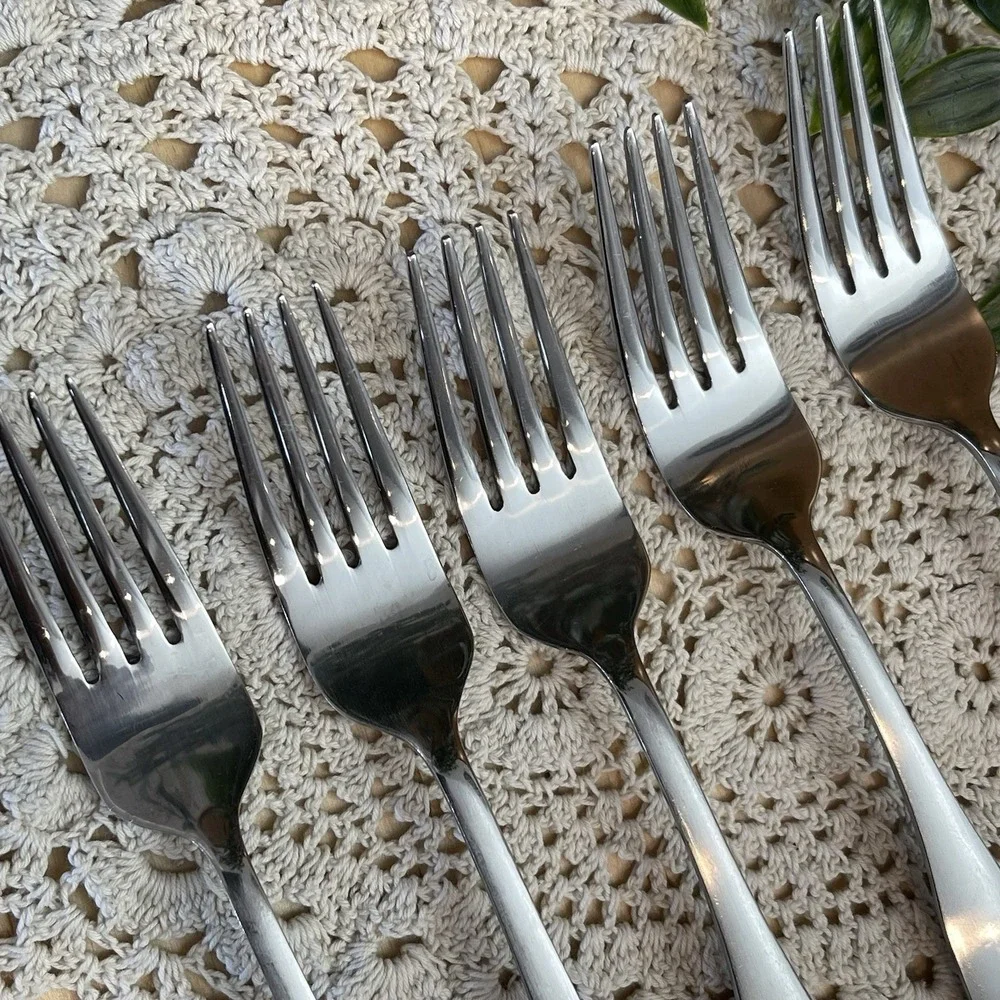 Cambridge Madison Stainless Flatware 5 Dinner Forks Brushed Satin Replacements